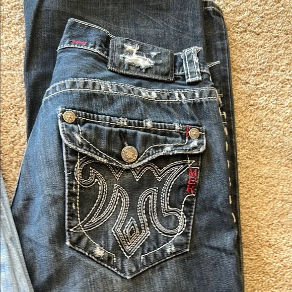 MEK Blue Boot Cut Jeans - Picture 3 of 6